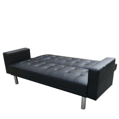 Warner Leather Sofa Bed - Black