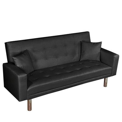 Warner Leather Sofa Bed - Black