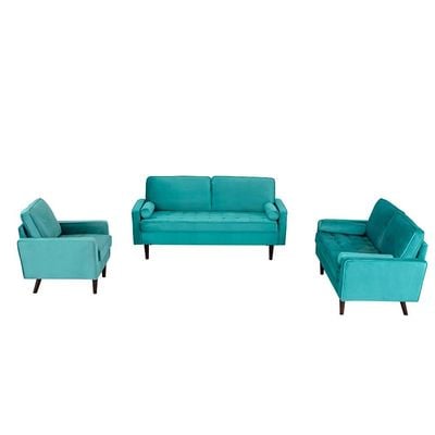 Remi 3+2+1 Fabric Sofa Set - Teal Blue