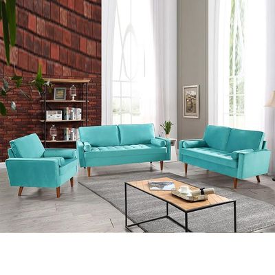 Remi 3+2+1 Fabric Sofa Set - Teal Blue