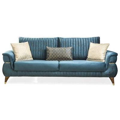 Carmen 3 + 1 + 1 Fabric Sofa Set - Marine Blue / Dove