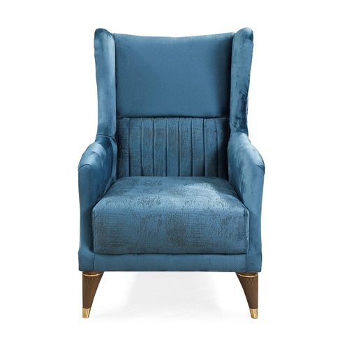 Carmen 3 + 3 + 1 + 1 Fabric Sofa Set - Marine Blue / Dove