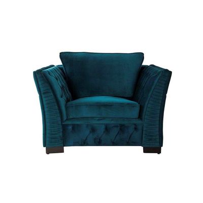 Texas Regal One Seater Fabric Sofa-Deep Teal