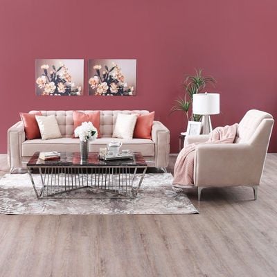 Harmony Fabric Sofa Set - Beige