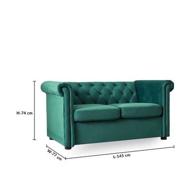 Chester 3 + 2 Fabric Sofa Set - Green