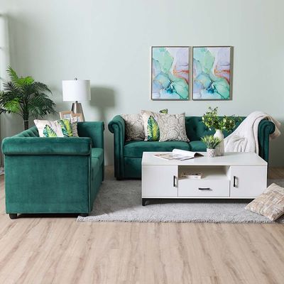 Chester 3 + 2 Fabric Sofa Set - Green