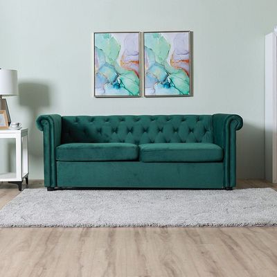 Chester 3 + 2 Fabric Sofa Set - Green