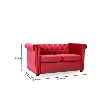 Chester 3 + 2 Fabric Sofa Set - Red