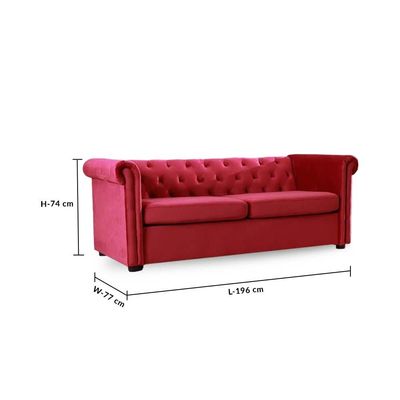 Chester 3 + 2 Fabric Sofa Set - Red