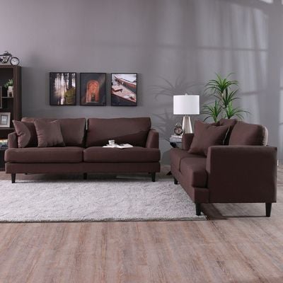 Renz 3+2 Fabric Sofa Set - Brown