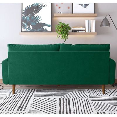 Arman Three Seater Fabric Sofa - Green