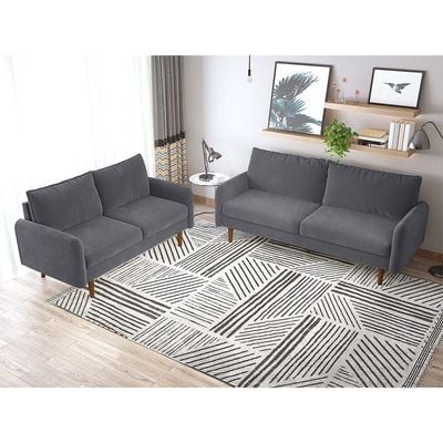 Arman Two Seater Fabric Sofa - Grey