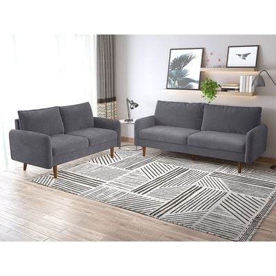 Arman Two Seater Fabric Sofa - Grey