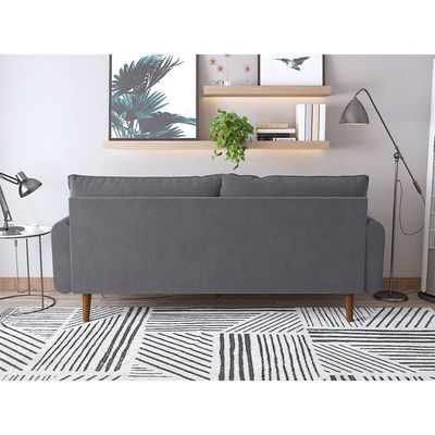 Arman Three Seater Fabric Sofa - Grey