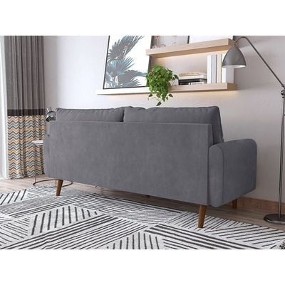 Arman Three Seater Fabric Sofa - Grey