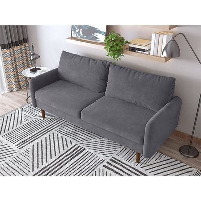 Arman Three Seater Fabric Sofa - Grey