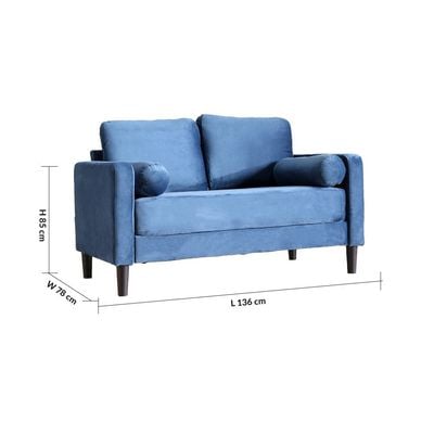 Mugen 2 Seater Fabric Sofa - Deep Blue