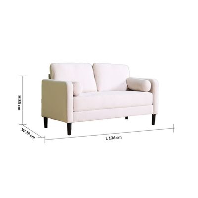 Mugen 2 Seater Fabric Sofa - Cream