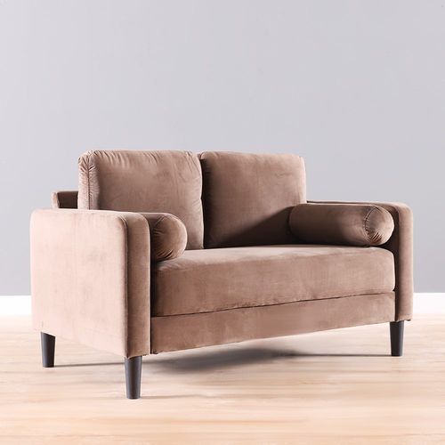 أريكة قماشية بمقعدين من موجن - بني