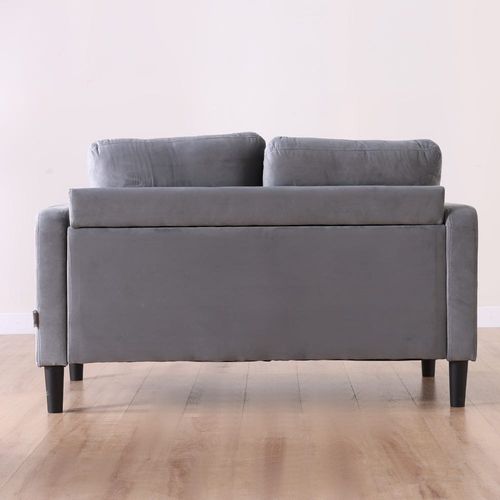 أريكة قماشية بمقعدين من موجن - رمادي فاتح