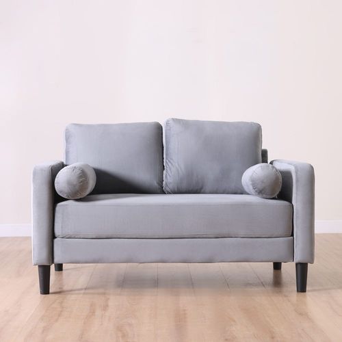 أريكة قماشية بمقعدين من موجن - رمادي فاتح