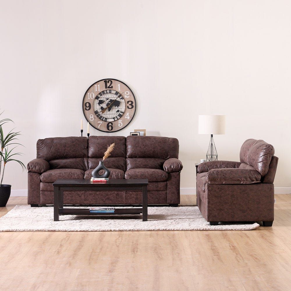 Buy Empress 3+2 Seater Fabric Sofa Set Dark Brown Online Danube