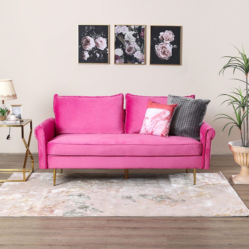 Pink hot sale sofa pillows