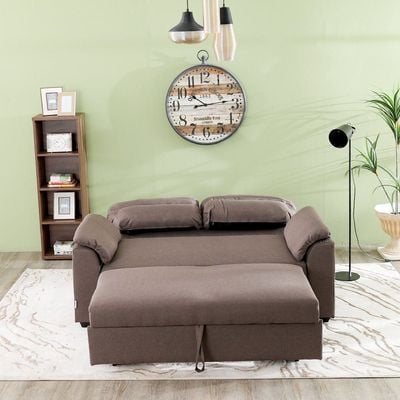 Balmond 3 Seater Fabric Sofa Bed - Brown