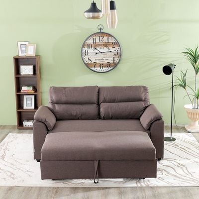 Balmond 3 Seater Fabric Sofa Bed - Brown