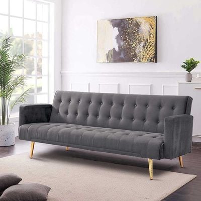 Claude 3 Seater Fabric Sofa Bed - Grey