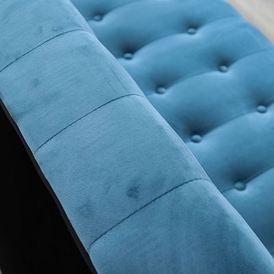 Claude 3 Seater Fabric Sofa Bed - Ocean Blue