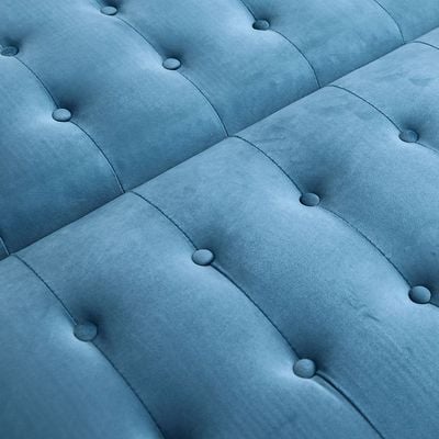 Claude 3 Seater Fabric Sofa Bed - Ocean Blue