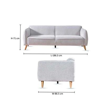 Blissful 3-Seater Fabric Sofa