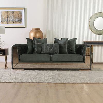 Bonita 3-Seater Fabric Sofa - Deep Green