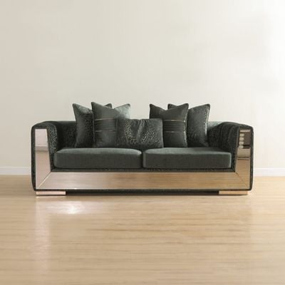 أريكة قماشية 3 مقاعد من بونيتا - أخضر غامق