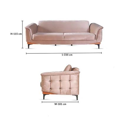 Flora 3-Seater Fabric Sofa Bed