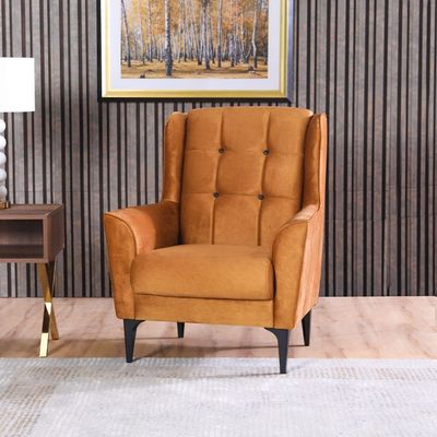 Flora 3 + 1 Fabric Sofa Set -Honey Gold/Brown