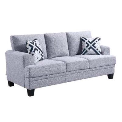 Dahlia 3-Seater Fabric Sofa - Light Grey