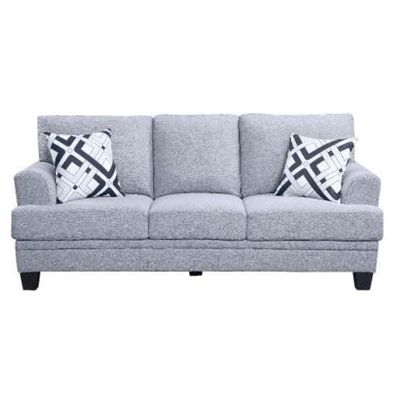 Dahlia 3-Seater Fabric Sofa - Light Grey