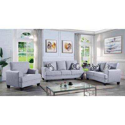 Dahlia Fabric Sofa Set - Light Grey