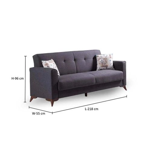 Stockholm L 220 x W 75 x H 96 cm 3-Seater Fabric Sofa bed - 2 Years Warranty