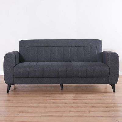 دوحة - طقم أريكة قماش مقاعد 3 + 2 + 1 - فحمي