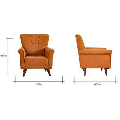 Monde 3+2+1 Seater Fabric Sofa Set-Caramel