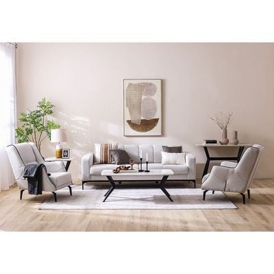 Form 3+1+1 Seater Fabric Sofa Set-Beige