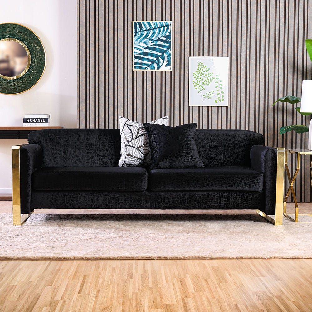 Black deals fabric sofa