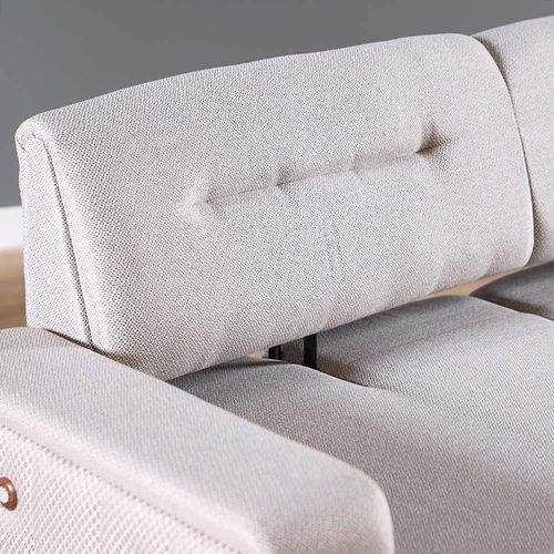 Sude 3+1 Seater Fabric Sofa Set-Warm Grey