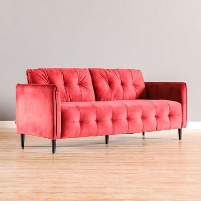 Rabiya Fabric Sofa Set-Red