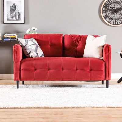 Rabiya Fabric Sofa Set-Red