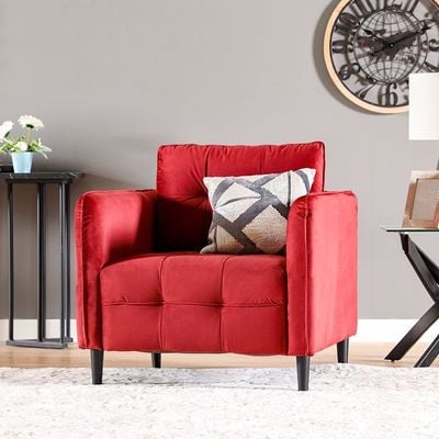 Rabiya Fabric Sofa Set-Red