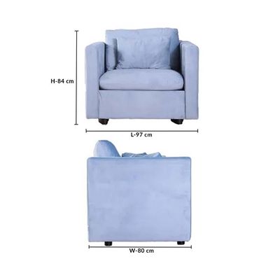 Gazini Fabric Sofa Set-Blue